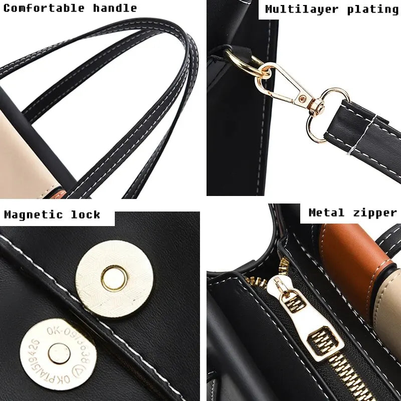 Contemporary Patchwork Leather Tote