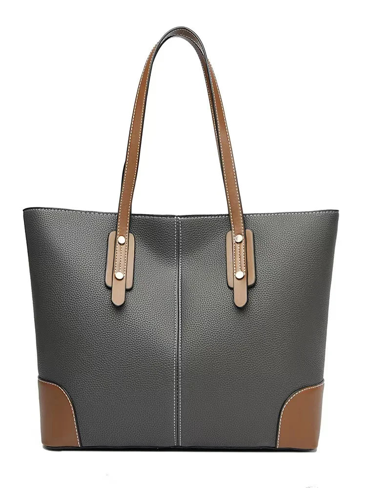 Genuine Leather Tote Bag – Large Capacity Shoulder Shopper