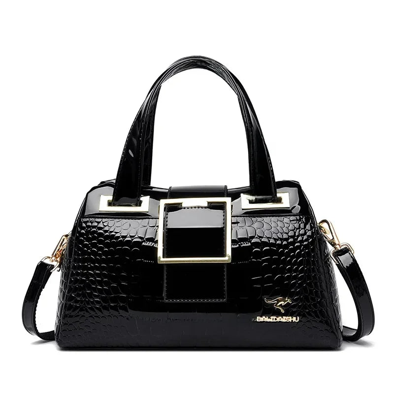Elegant Croc Charm Shoulder Bag
