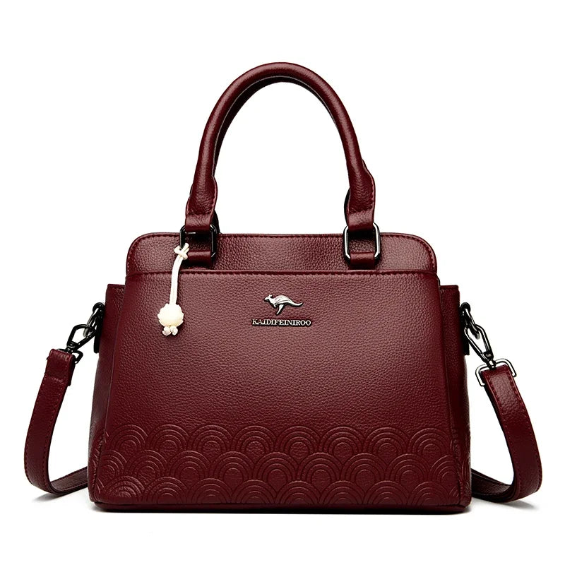 Luxuriöse Umhängetasche aus weichem Leder – Schulterhandtasche mit großem Fassungsvermögen