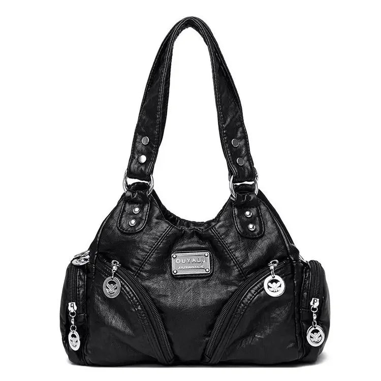 Designer PU Leather Shoulder Bag – Large Capacity Crossbody Handbag for Women