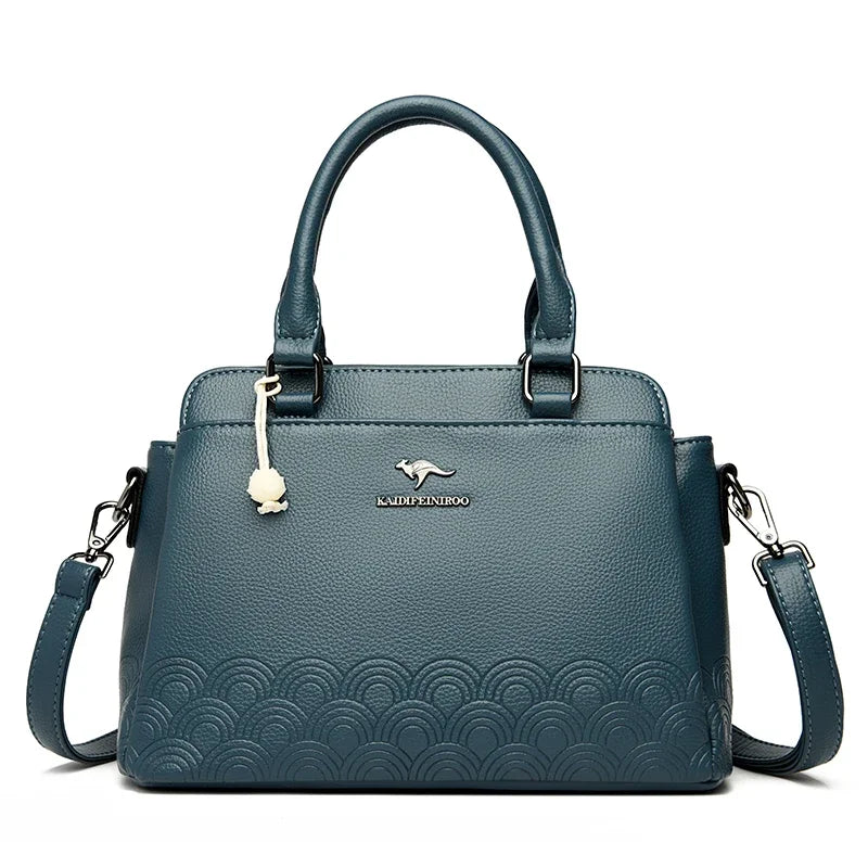 Luxuriöse Umhängetasche aus weichem Leder – Schulterhandtasche mit großem Fassungsvermögen