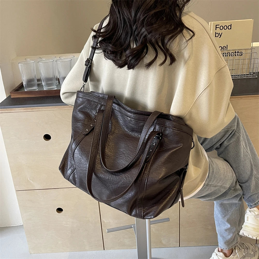 Luxury Large Tote Bag for Women – Soft PU Leather Shoulder Handbag with Spacious Interior & Elegant Design