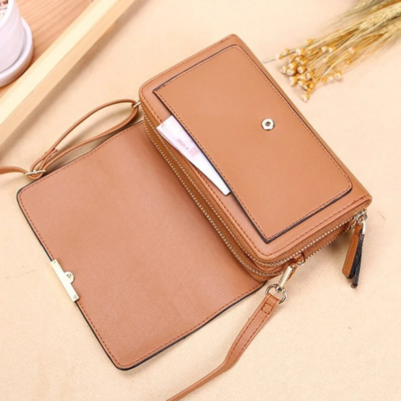 Sleek Maroon Multi-Pocket Crossbody Bag