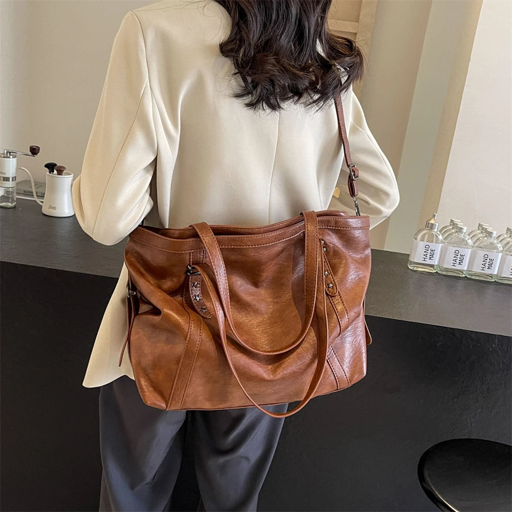 Luxury Large Tote Bag for Women – Soft PU Leather Shoulder Handbag with Spacious Interior & Elegant Design