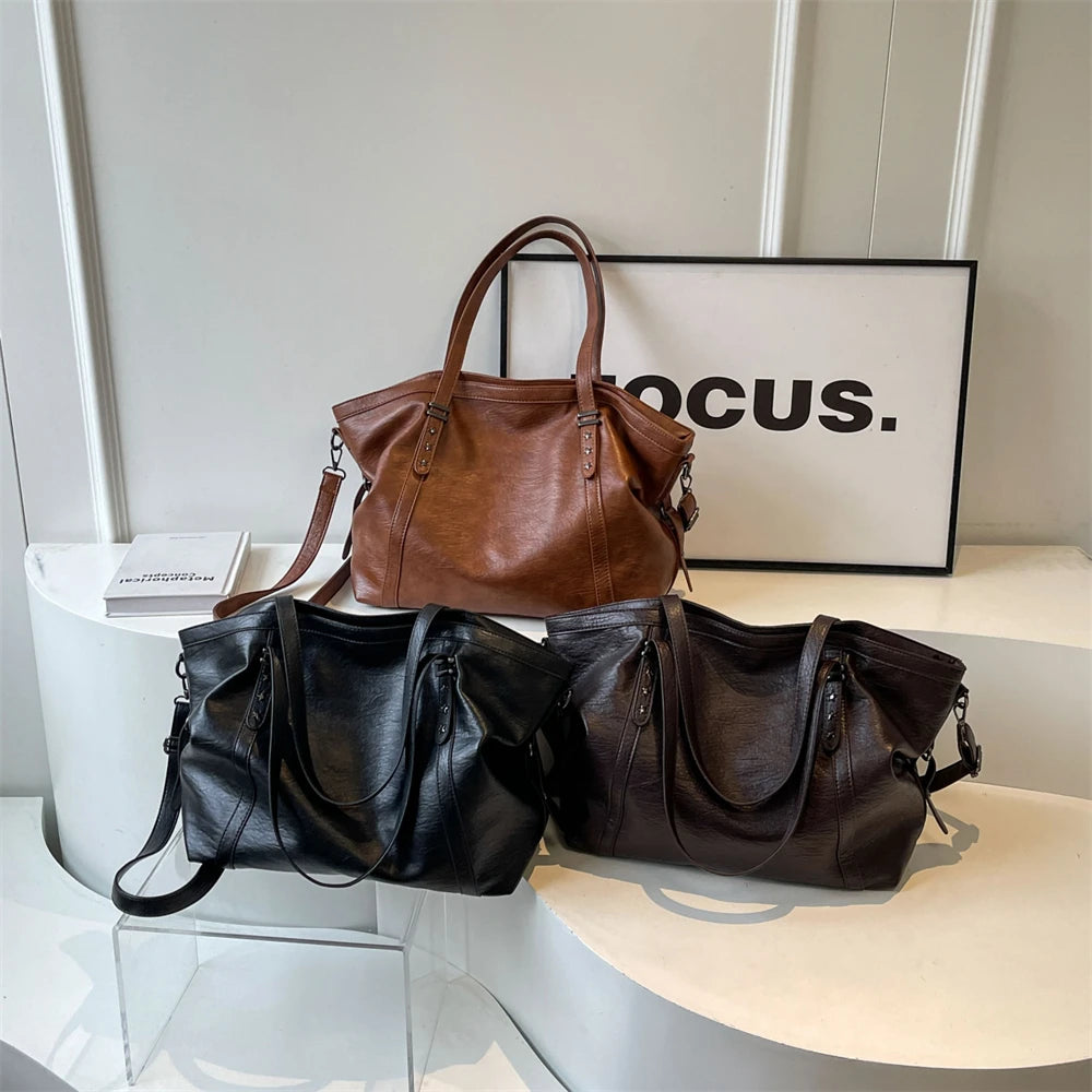 Luxury Large Tote Bag for Women – Soft PU Leather Shoulder Handbag with Spacious Interior & Elegant Design
