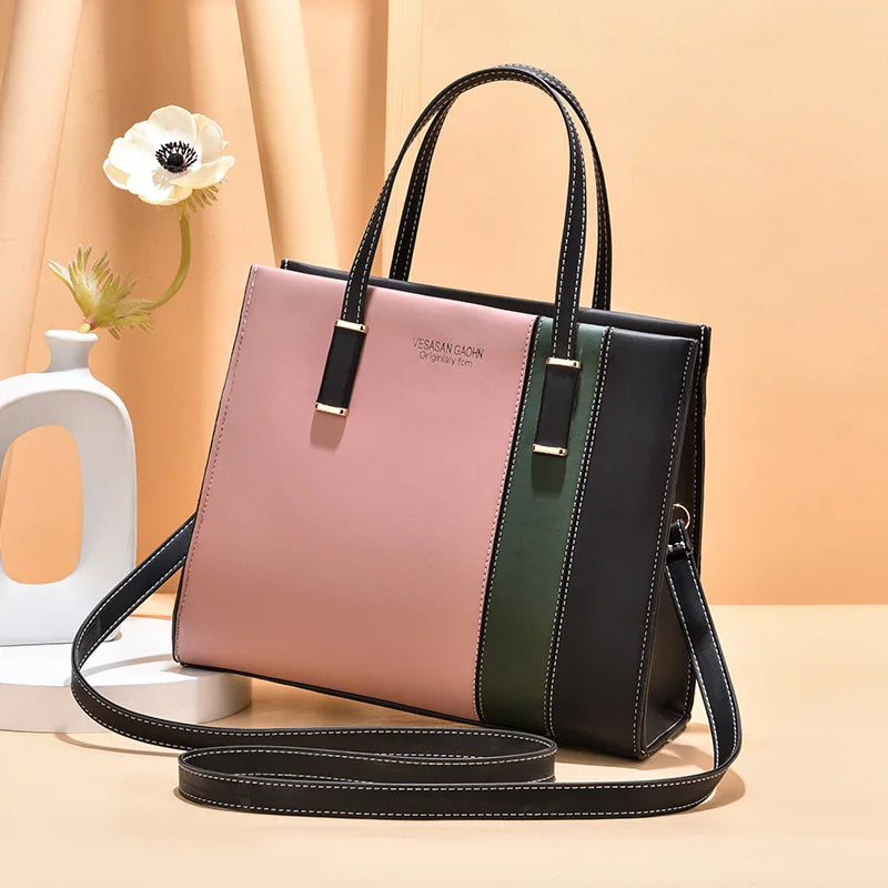 Contemporary Patchwork Leather Tote