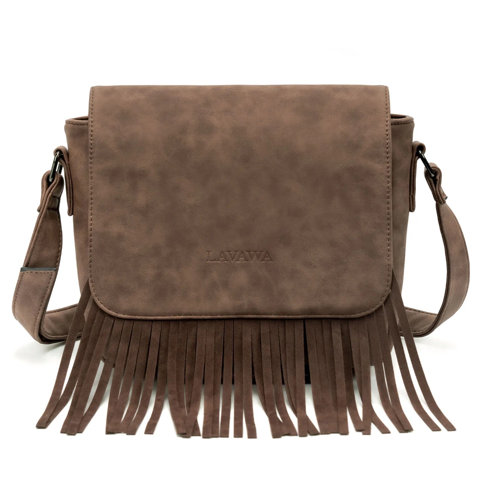Western Fringe Shoulder Bag – PU Leather Crossbody with Buckle