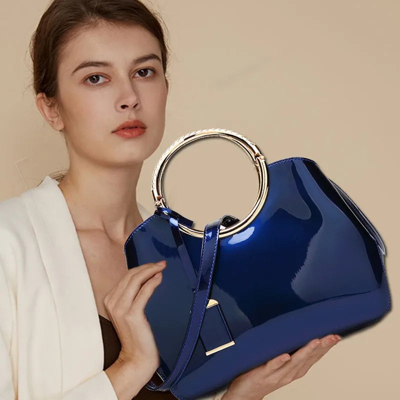 Elegant High-Quality Women's Patent Leather Handbag - Chic and Stylish Design