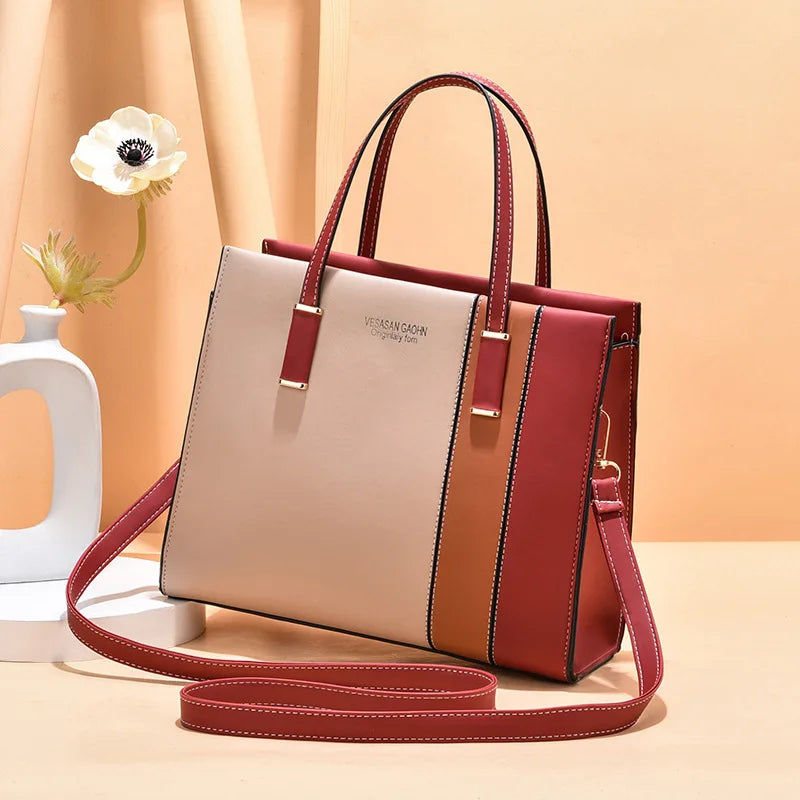 Contemporary Patchwork Leather Tote