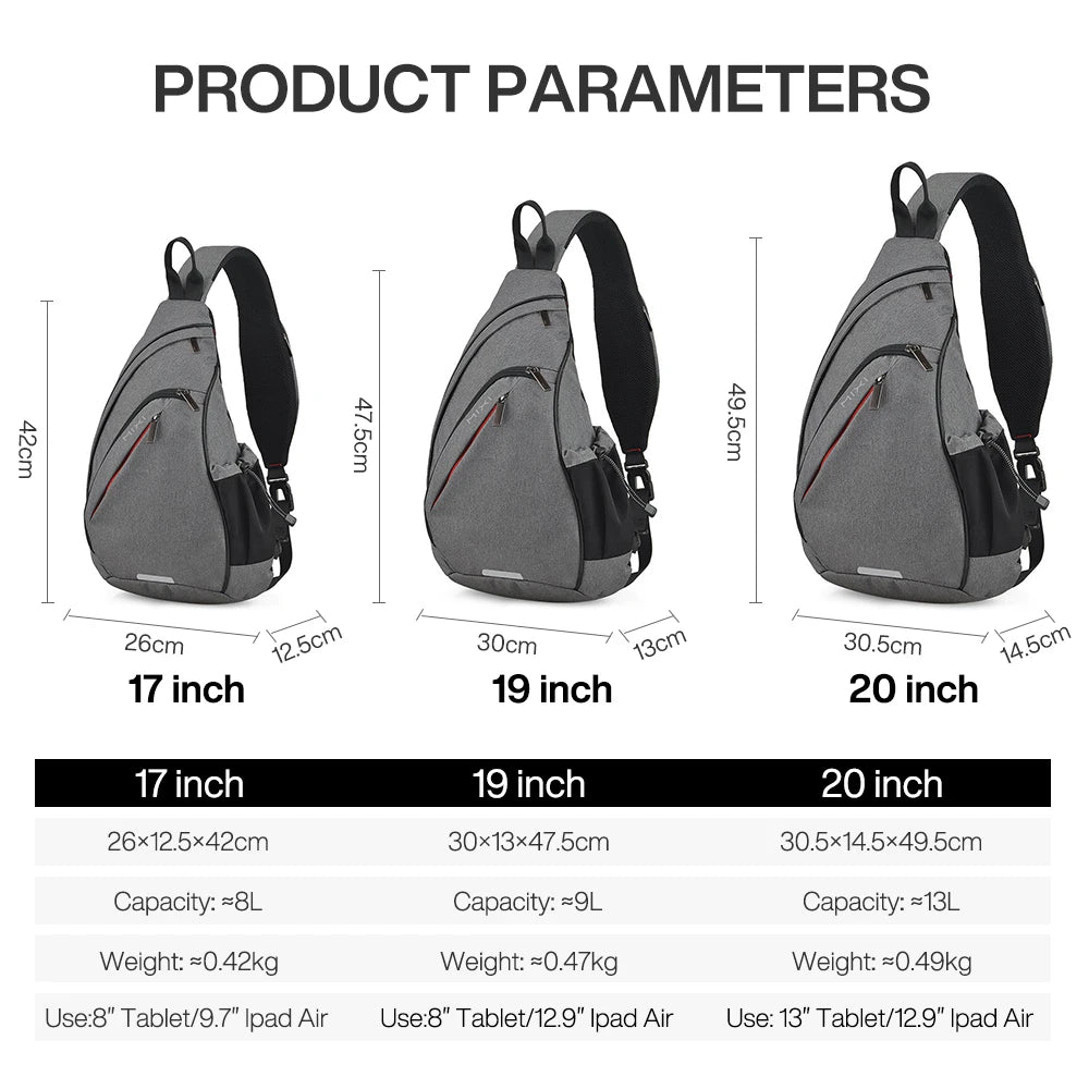 Technisch versierter Sling-Rucksack mit USB-Anschluss