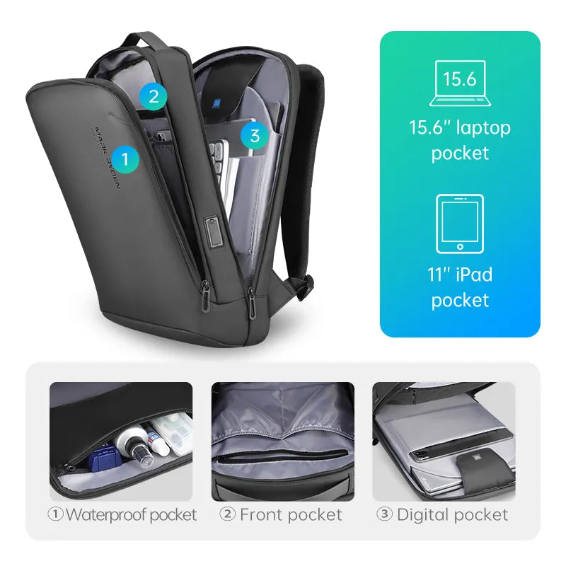 Schlanker, minimalistischer Business-Laptop-Rucksack