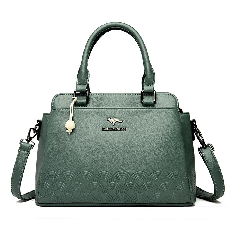 Luxuriöse Umhängetasche aus weichem Leder – Schulterhandtasche mit großem Fassungsvermögen