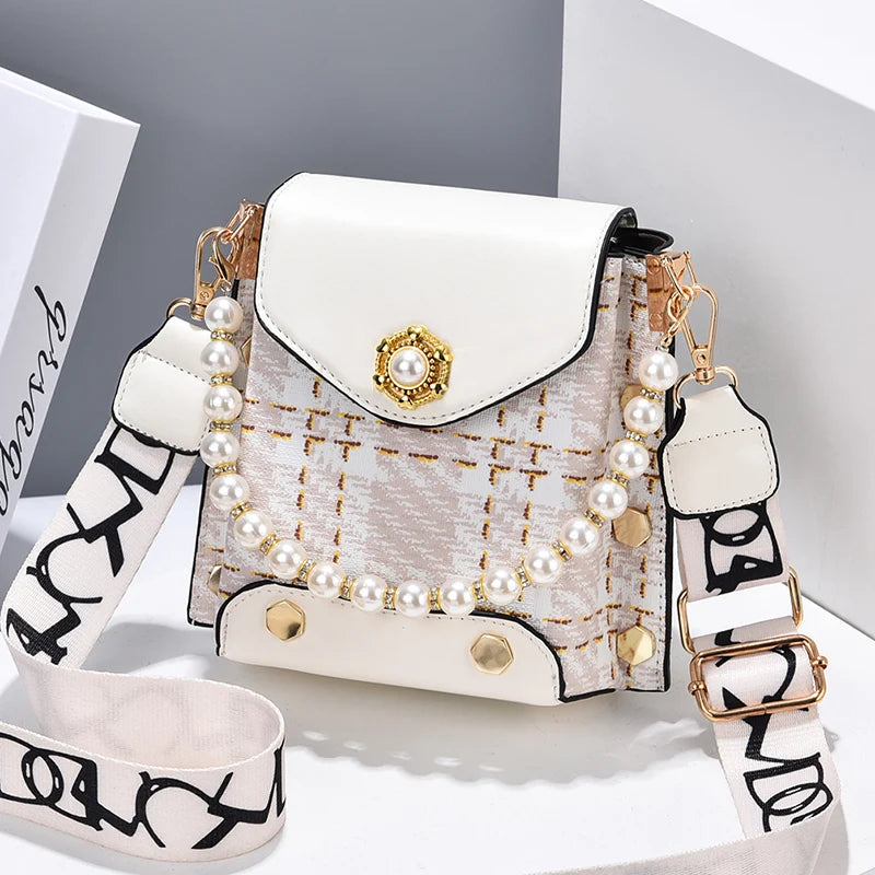 Pearl-Embellished Crossbody Bag