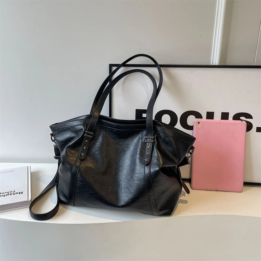 Luxury Large Tote Bag for Women – Soft PU Leather Shoulder Handbag with Spacious Interior & Elegant Design