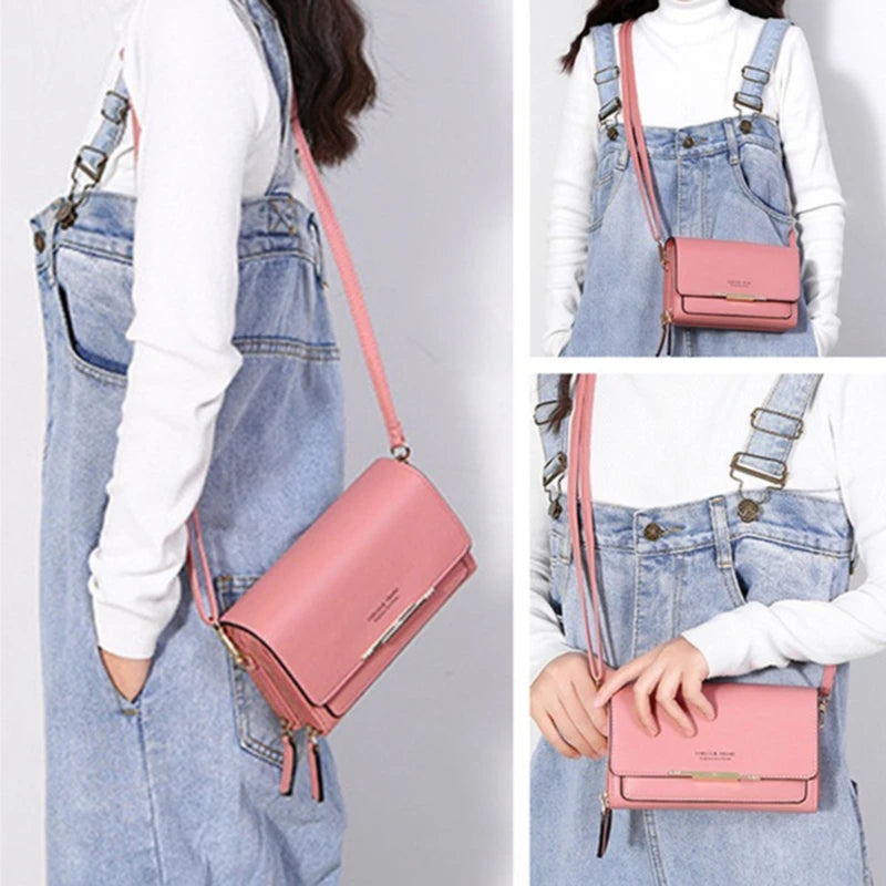 Sleek Maroon Multi-Pocket Crossbody Bag