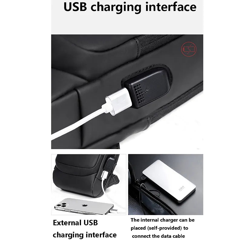 Diebstahlsichere Umhängetasche mit USB-Ladefunktion