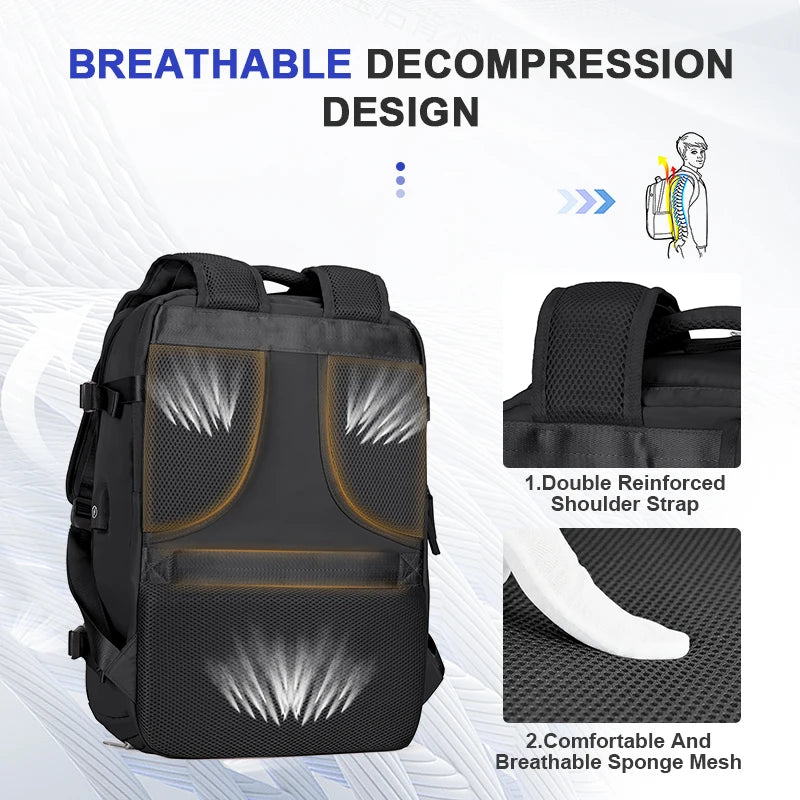 Von Fluggesellschaften zugelassener Wanderrucksack – Wasserdichter Laptop-Reiserucksack