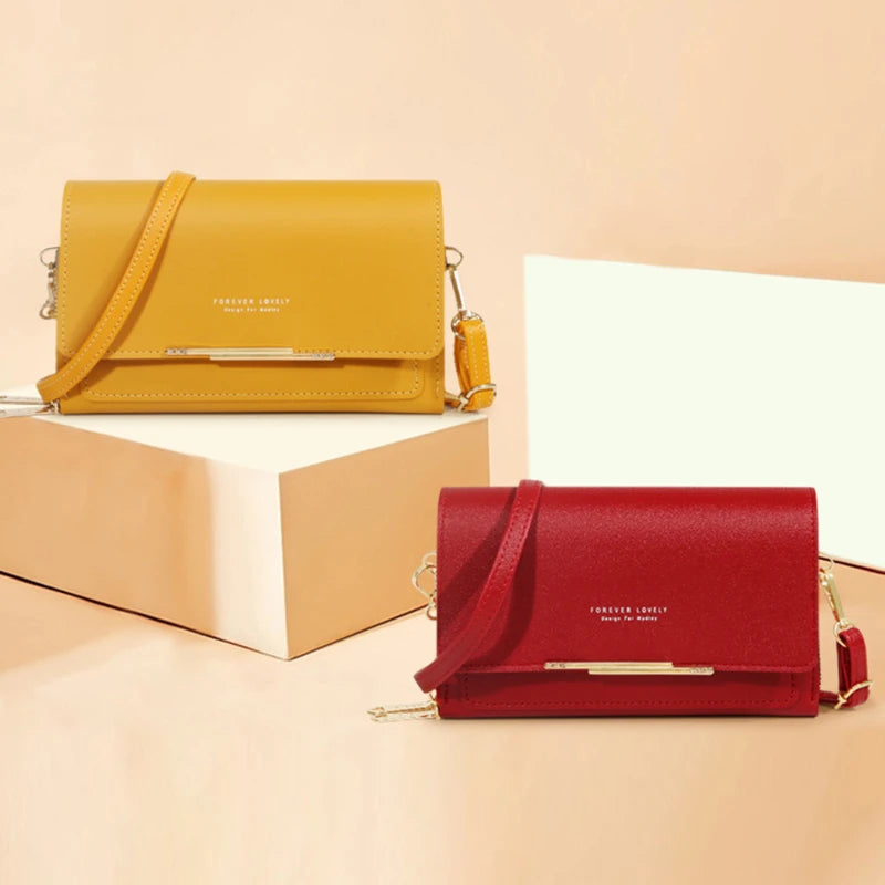 Sleek Maroon Multi-Pocket Crossbody Bag