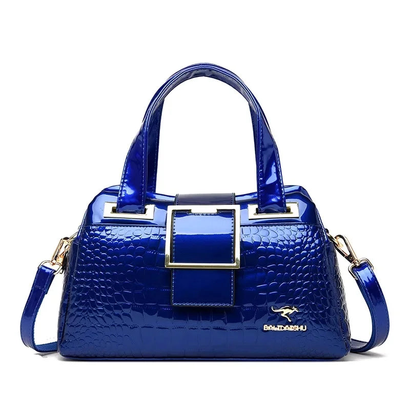 Elegant Croc Charm Shoulder Bag