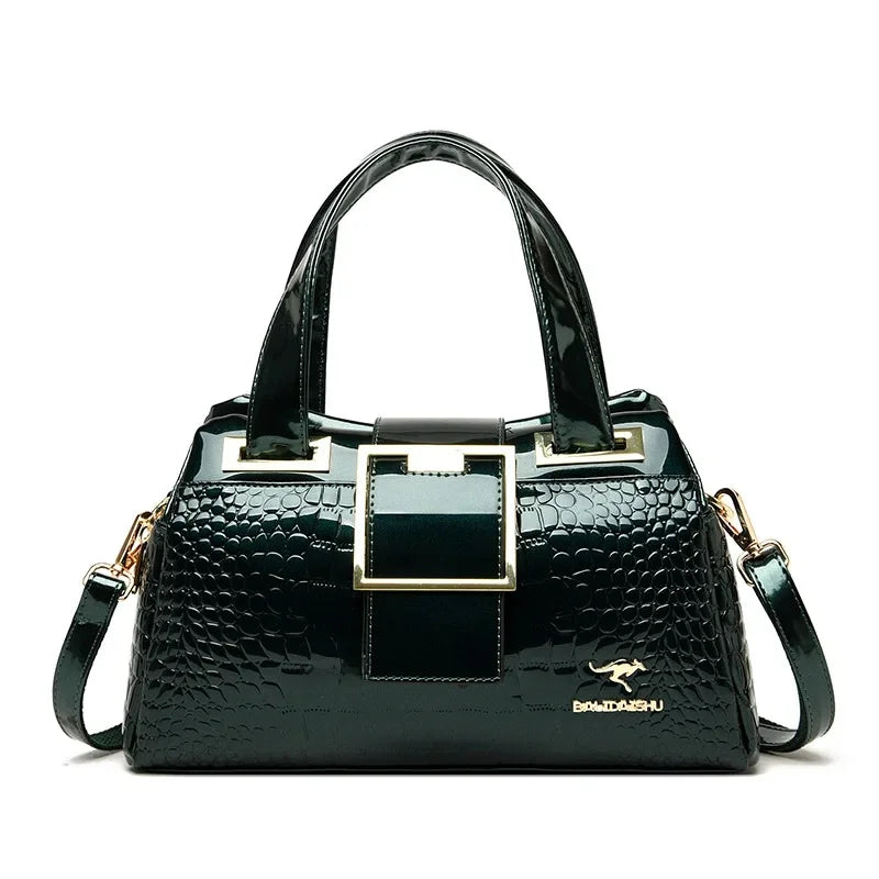 Elegant Croc Charm Shoulder Bag