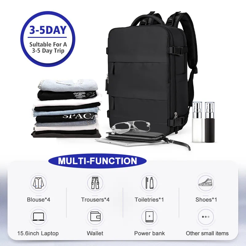 Von Fluggesellschaften zugelassener Wanderrucksack – Wasserdichter Laptop-Reiserucksack