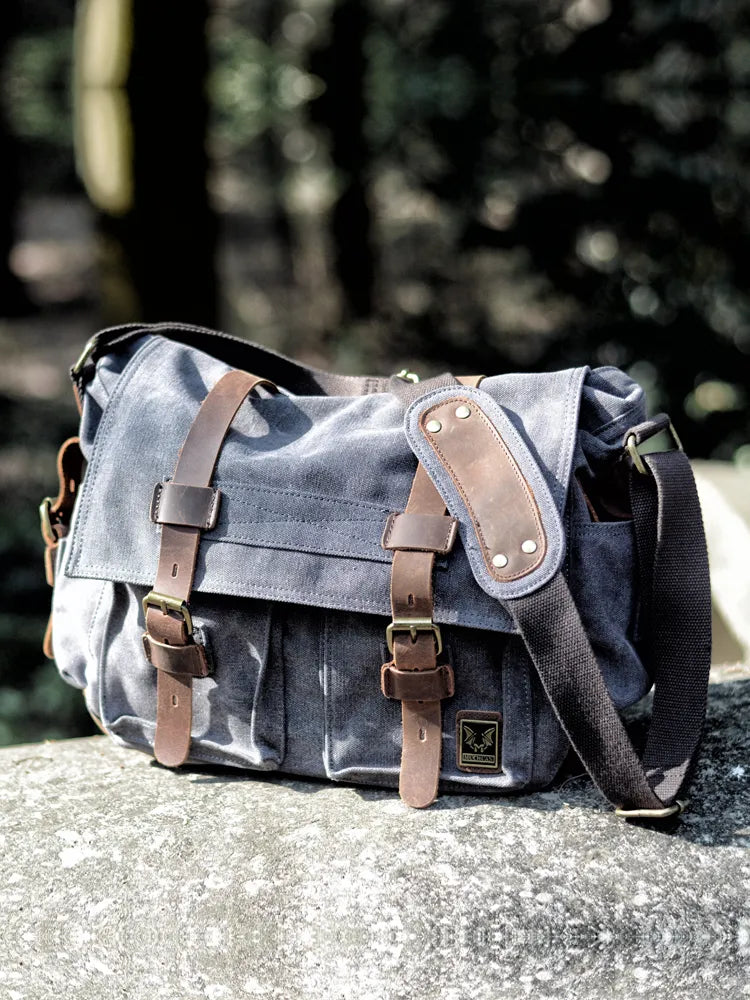 Vintage Canvas Leder Messenger Bag