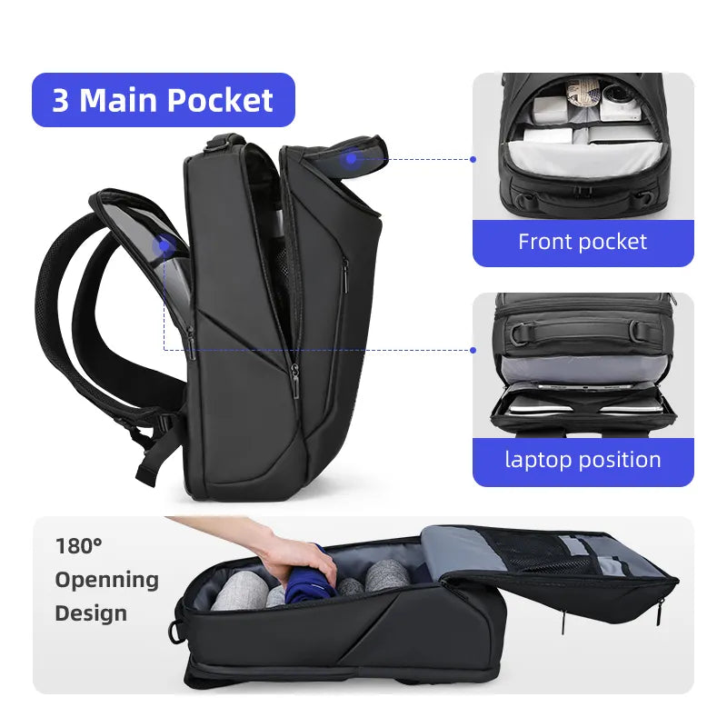 Durchdachter 17-Zoll-Laptop-Rucksack für Berufspendler