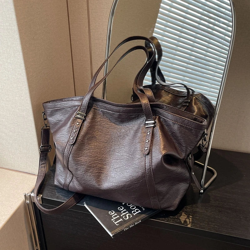 Luxury Large Tote Bag for Women – Soft PU Leather Shoulder Handbag with Spacious Interior & Elegant Design