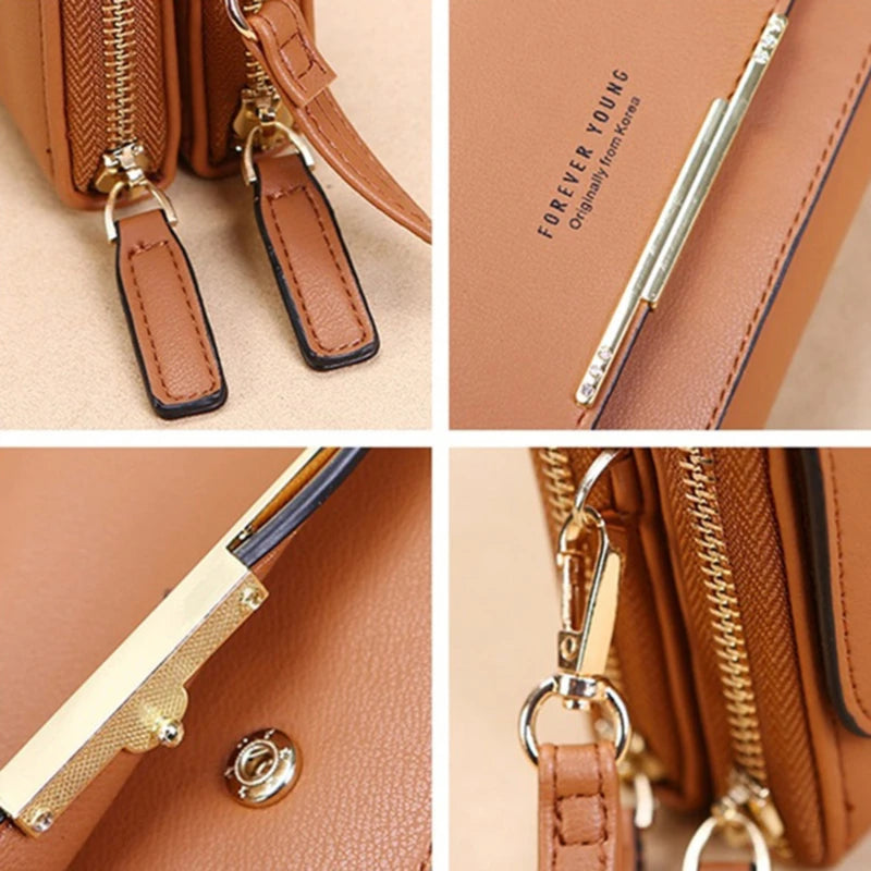 Sleek Maroon Multi-Pocket Crossbody Bag