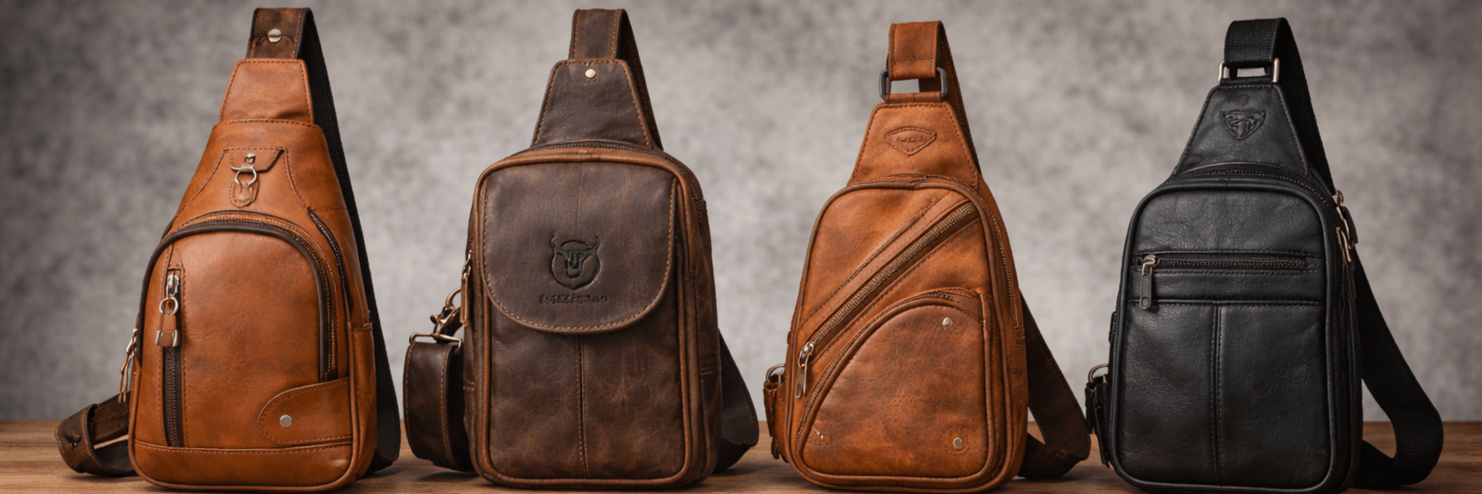 Men's sling bags in leather and casual crossbody styles