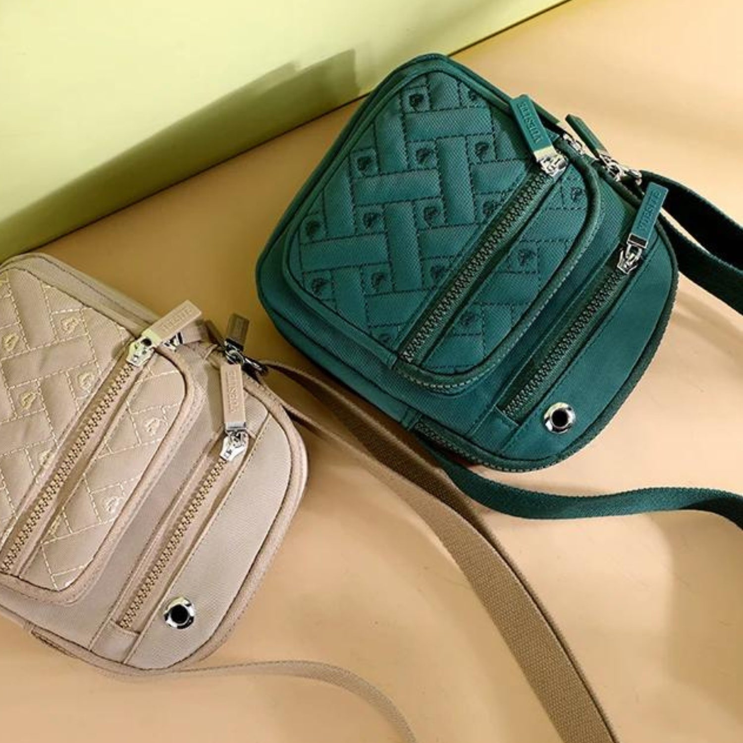 Compact Quilted Crossbody Bag