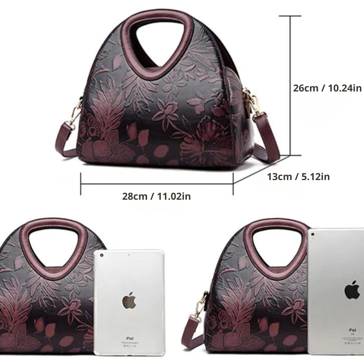 Vanderwah Handbag: Embossed Design with Spacious Luxury