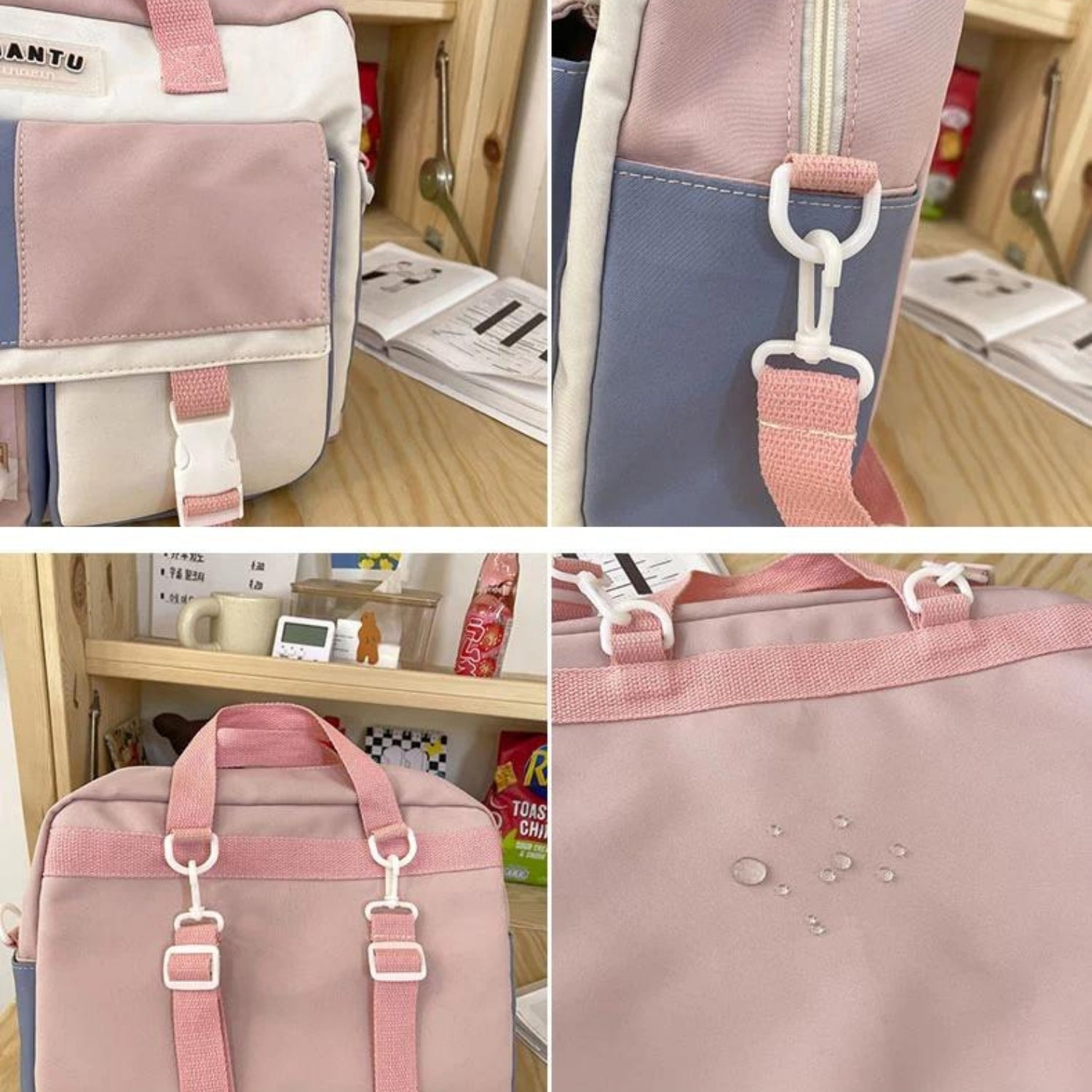 Chic Girls' School Satchel with Color Block Design