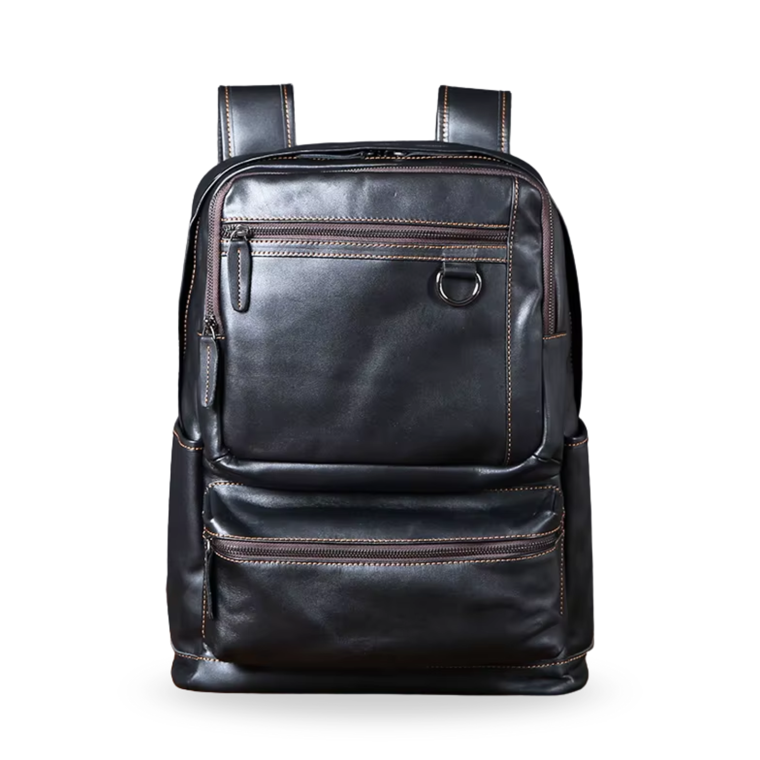 Men’s Genuine Leather Classic Backpack – Large Capacity Laptop Backpack