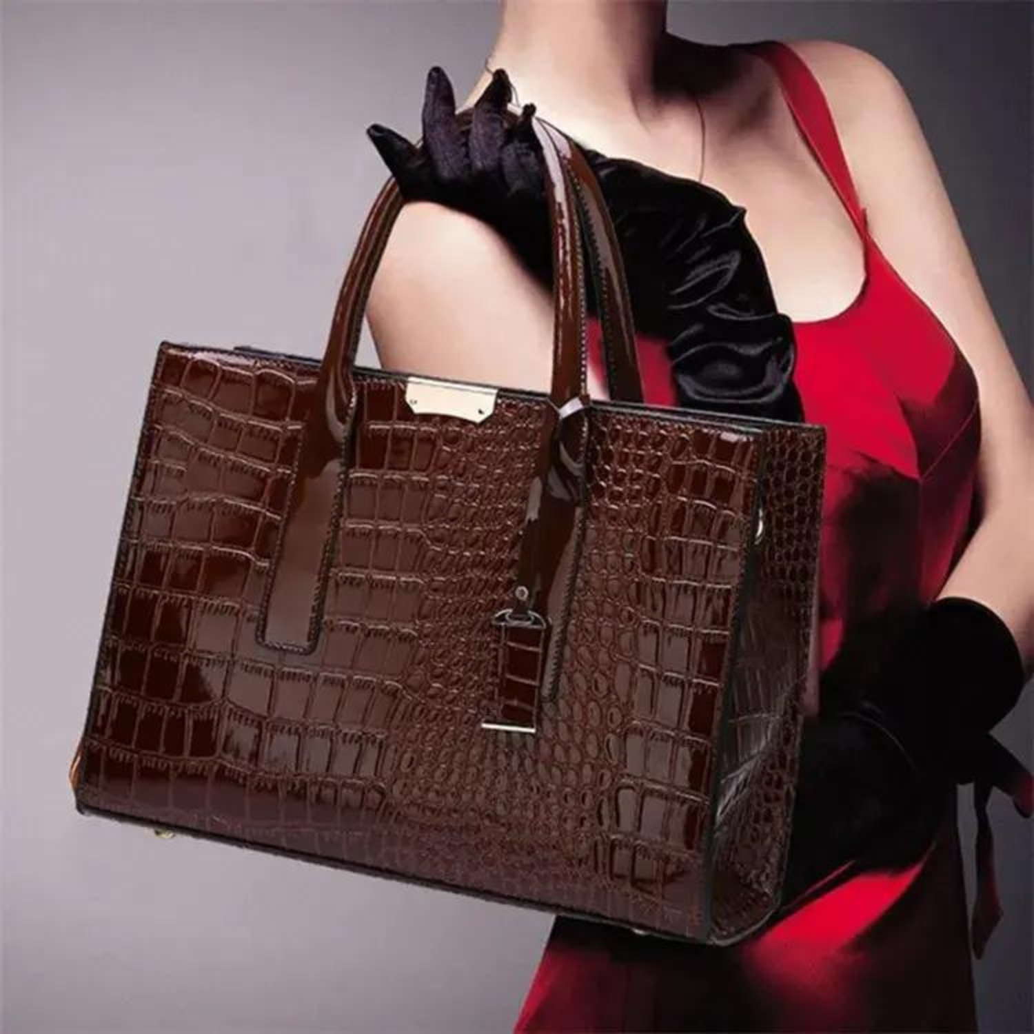 Exotic Crocodile Print Tote Bag