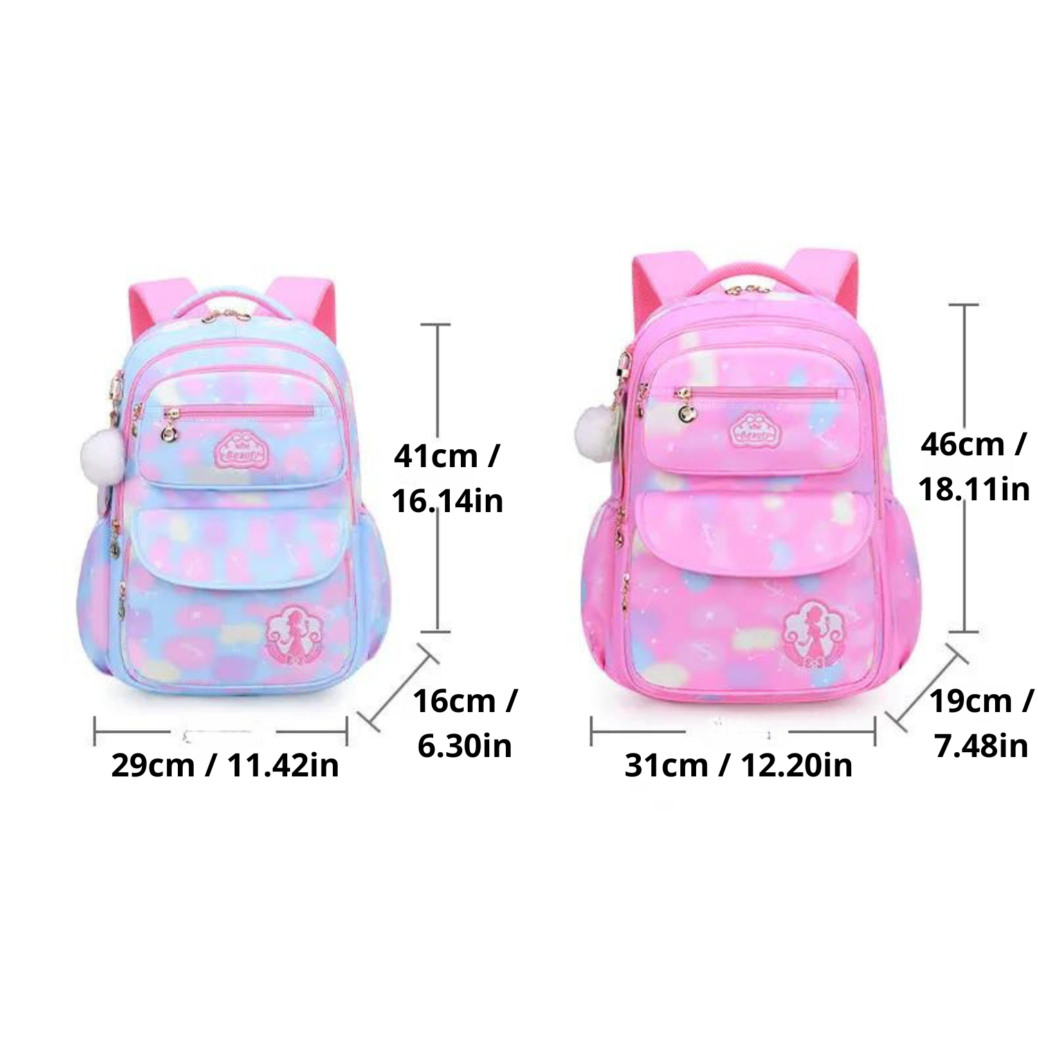 Charming Pink Clouds School Backpack