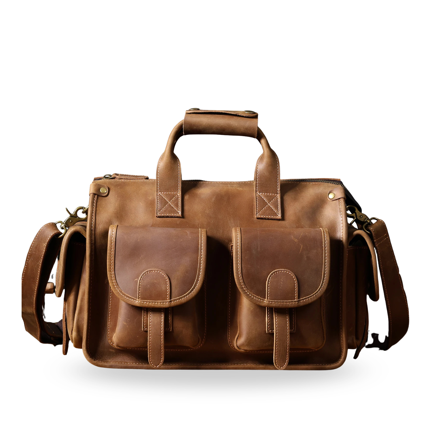 Vintage Genuine Leather Briefcase – Cowhide Laptop & Messenger Bag