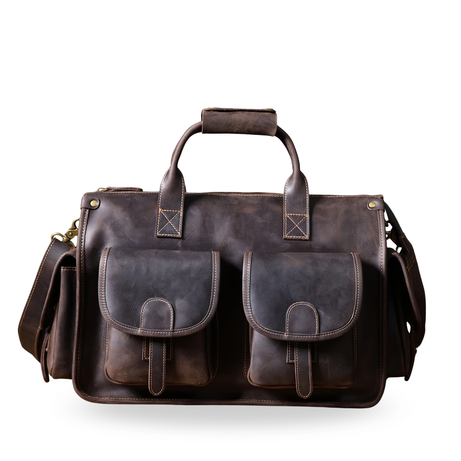 Vintage Genuine Leather Briefcase – Cowhide Laptop & Messenger Bag