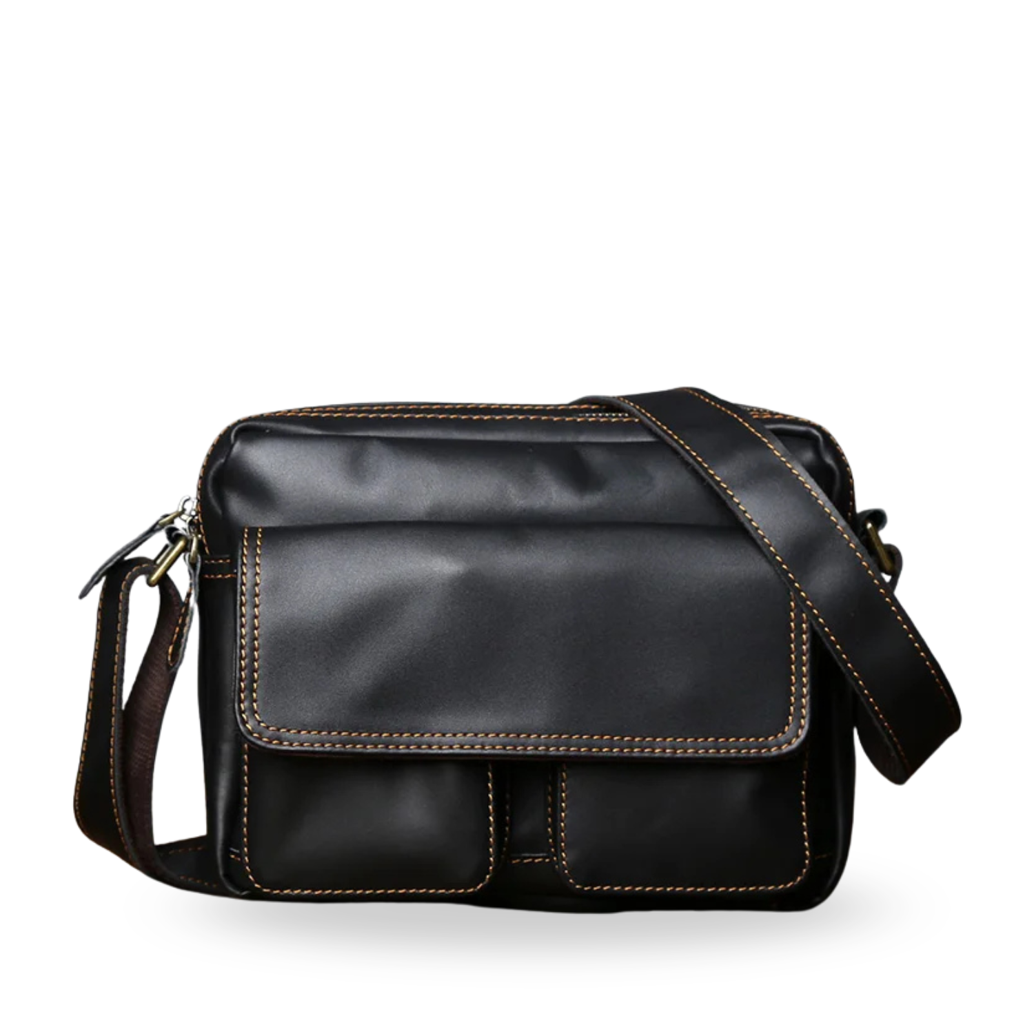 Genuine Leather Men’s Shoulder Bag – Vintage Cowhide Messenger