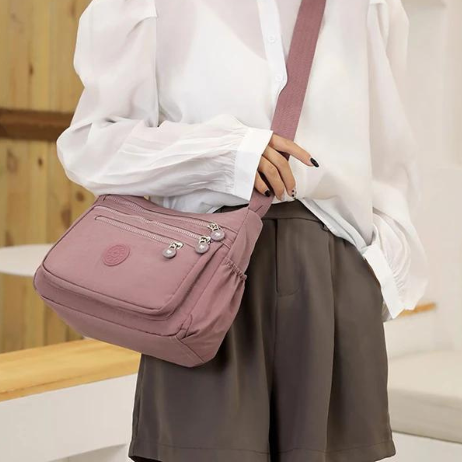 Contemporary Water-Resistant Crossbody Bag