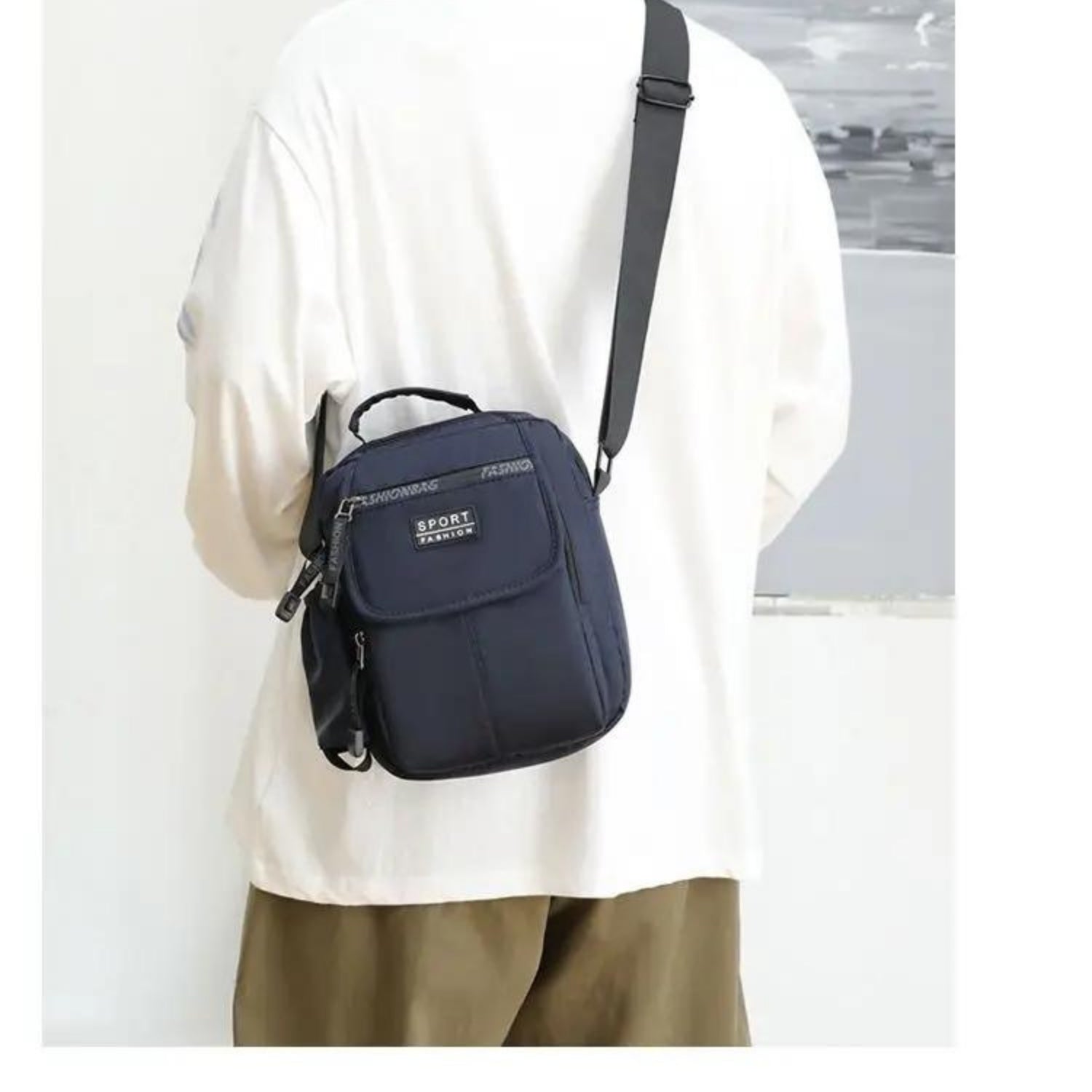 Sleek Waterproof Oxford Men's Crossbody Bag