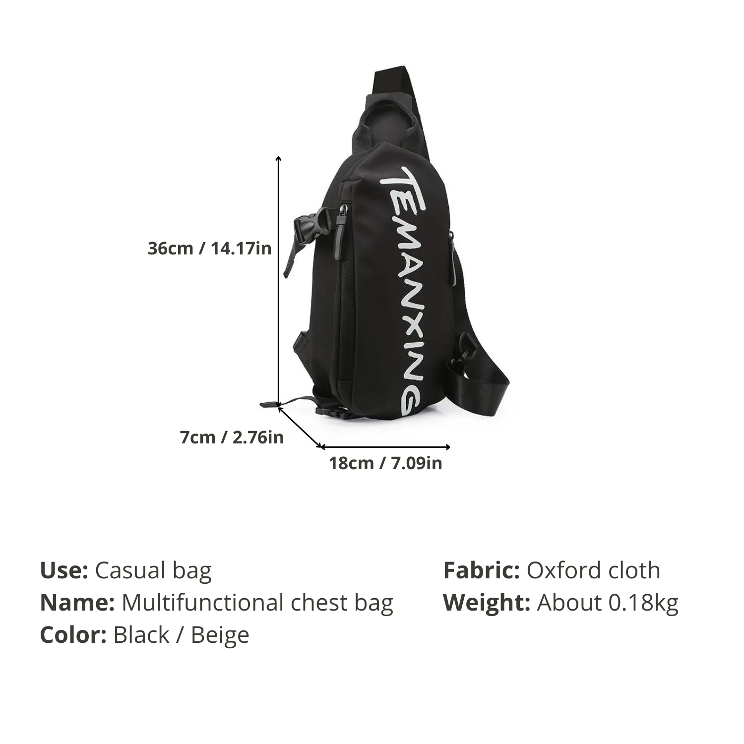 Unisex Waterproof Oxford Sling Backpack with Street Style Graphics