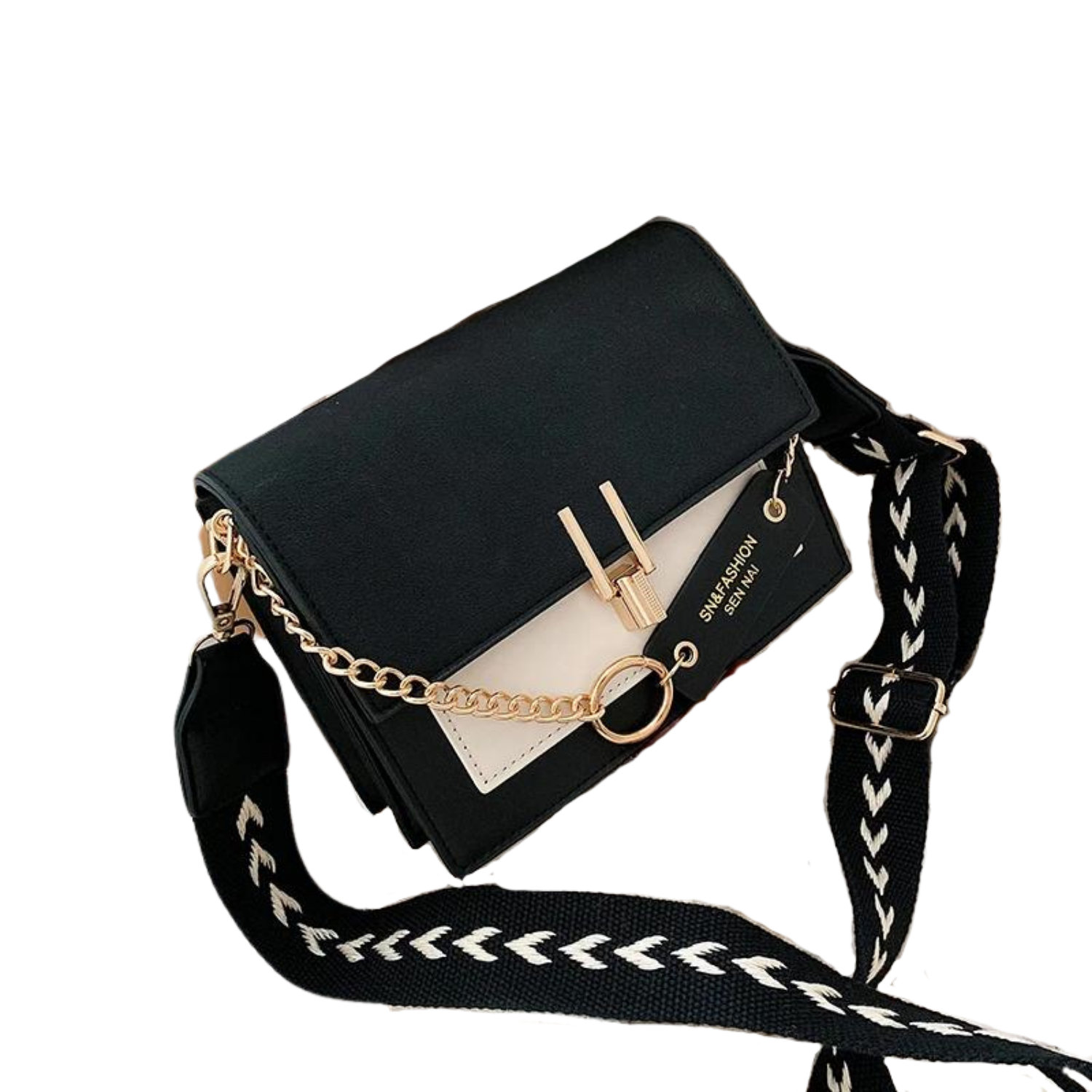 Chic Contrast Messenger/Shoulder Bag