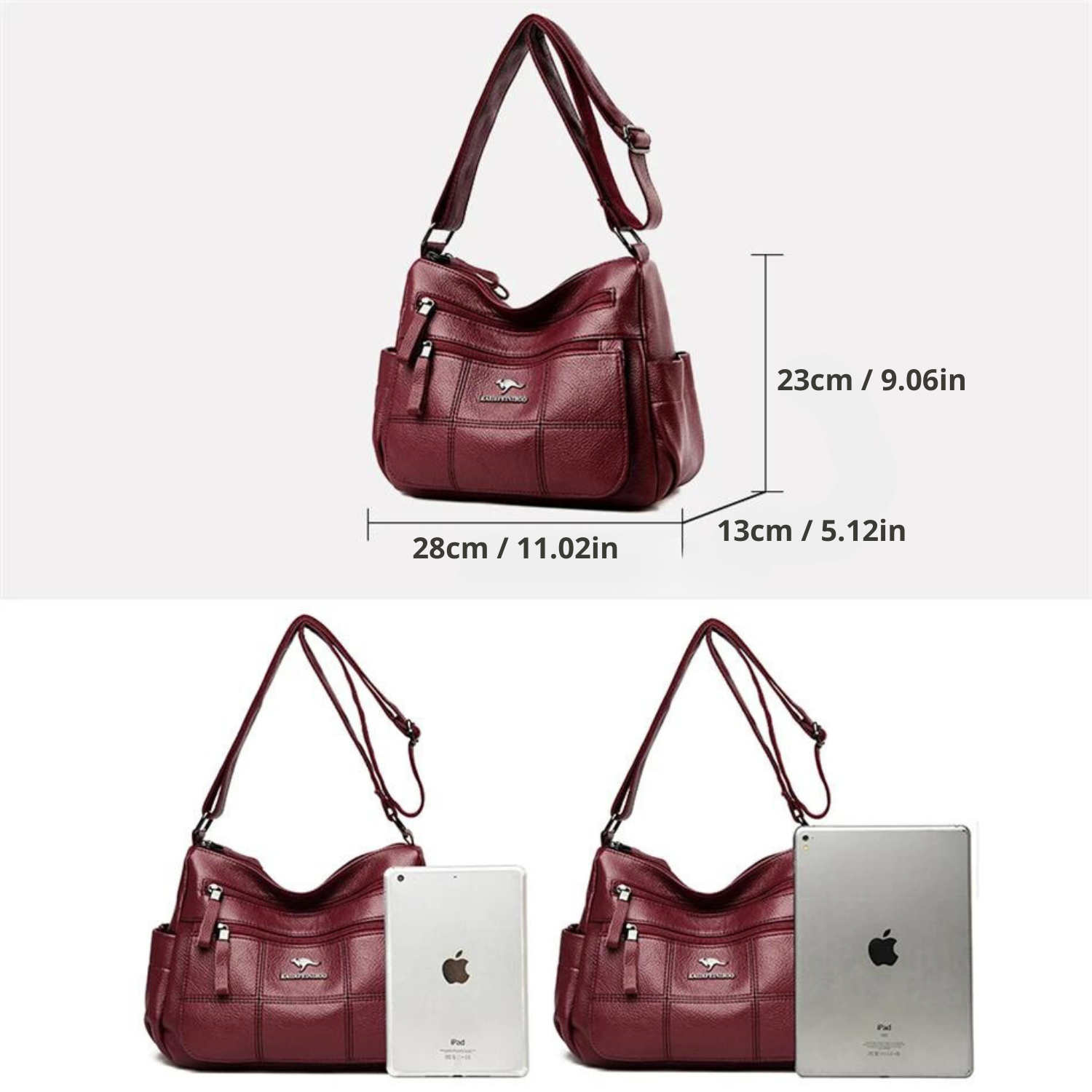 Luxurious Maroon Leather Crossbody Bag