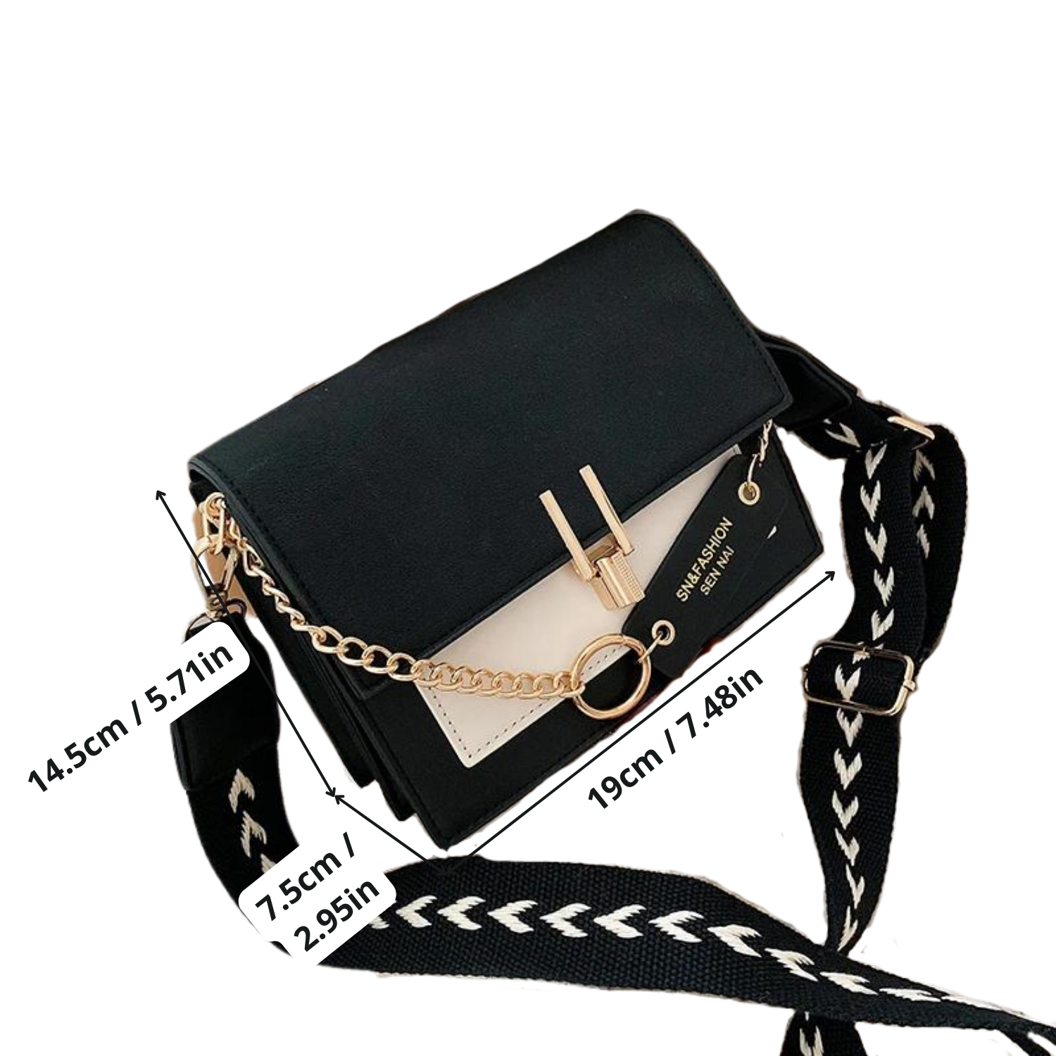 Chic Contrast Messenger/Shoulder Bag