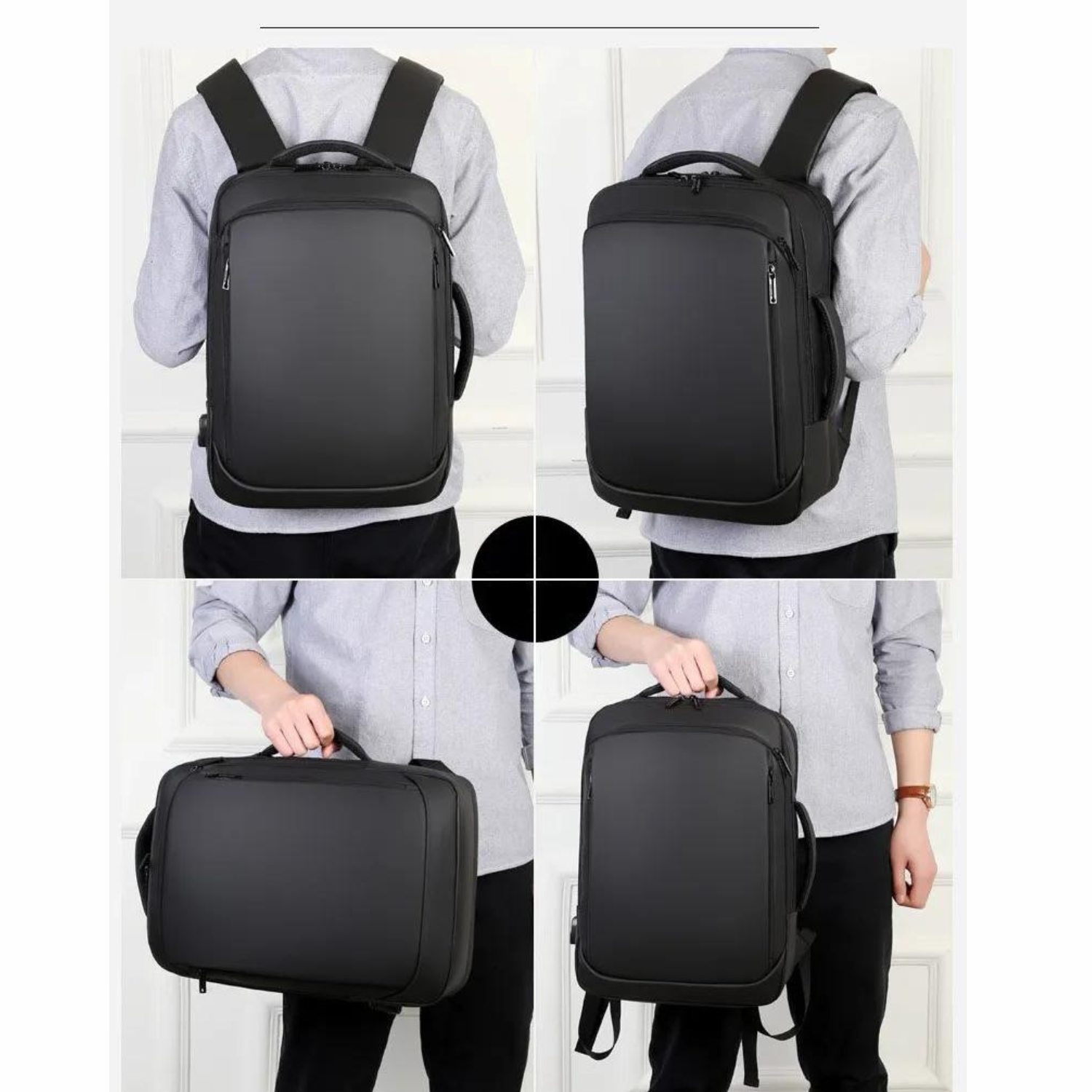 Sleek Business Backpack with USB Charging Port