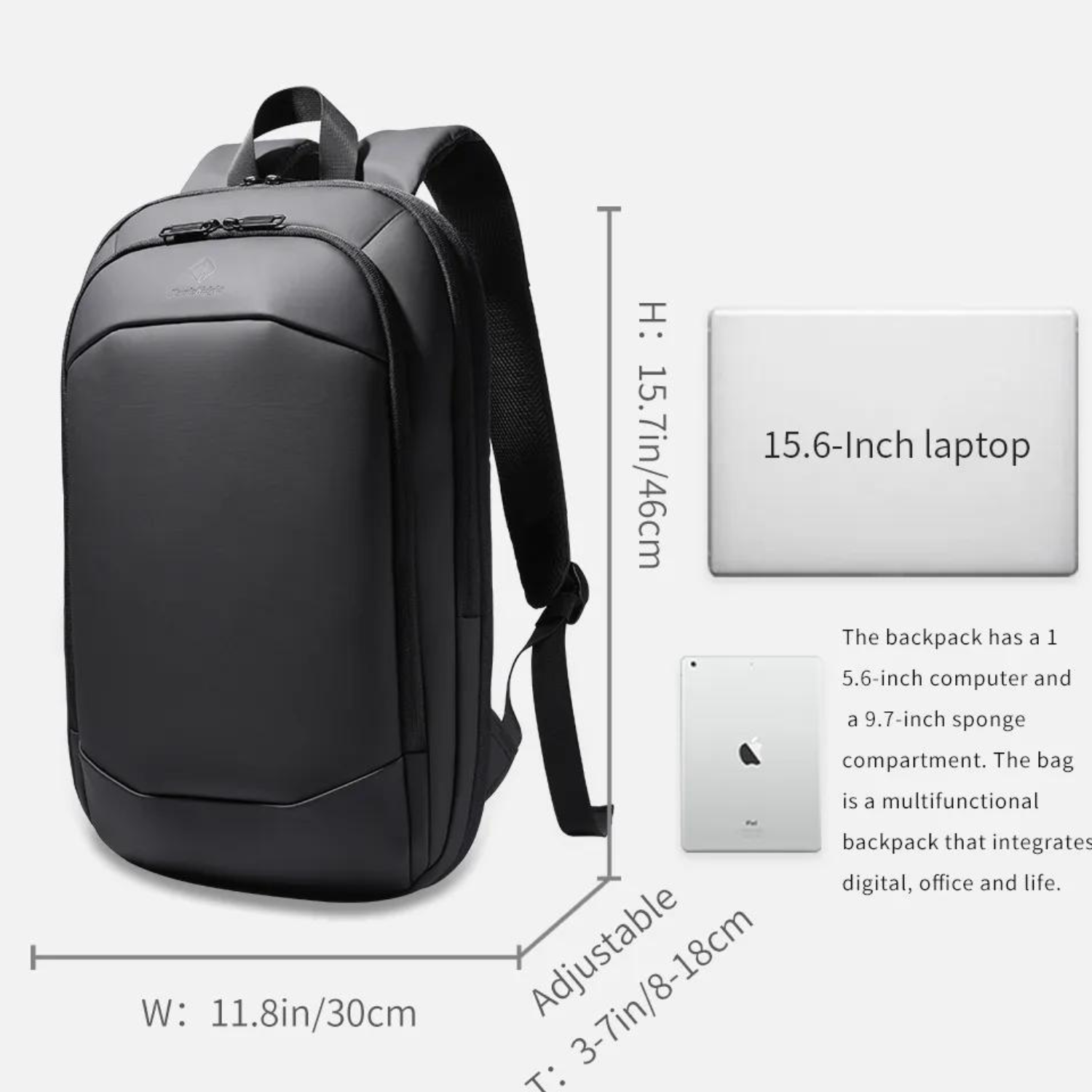 Heroic Knight 15.6-Inch Expandable Laptop Backpack