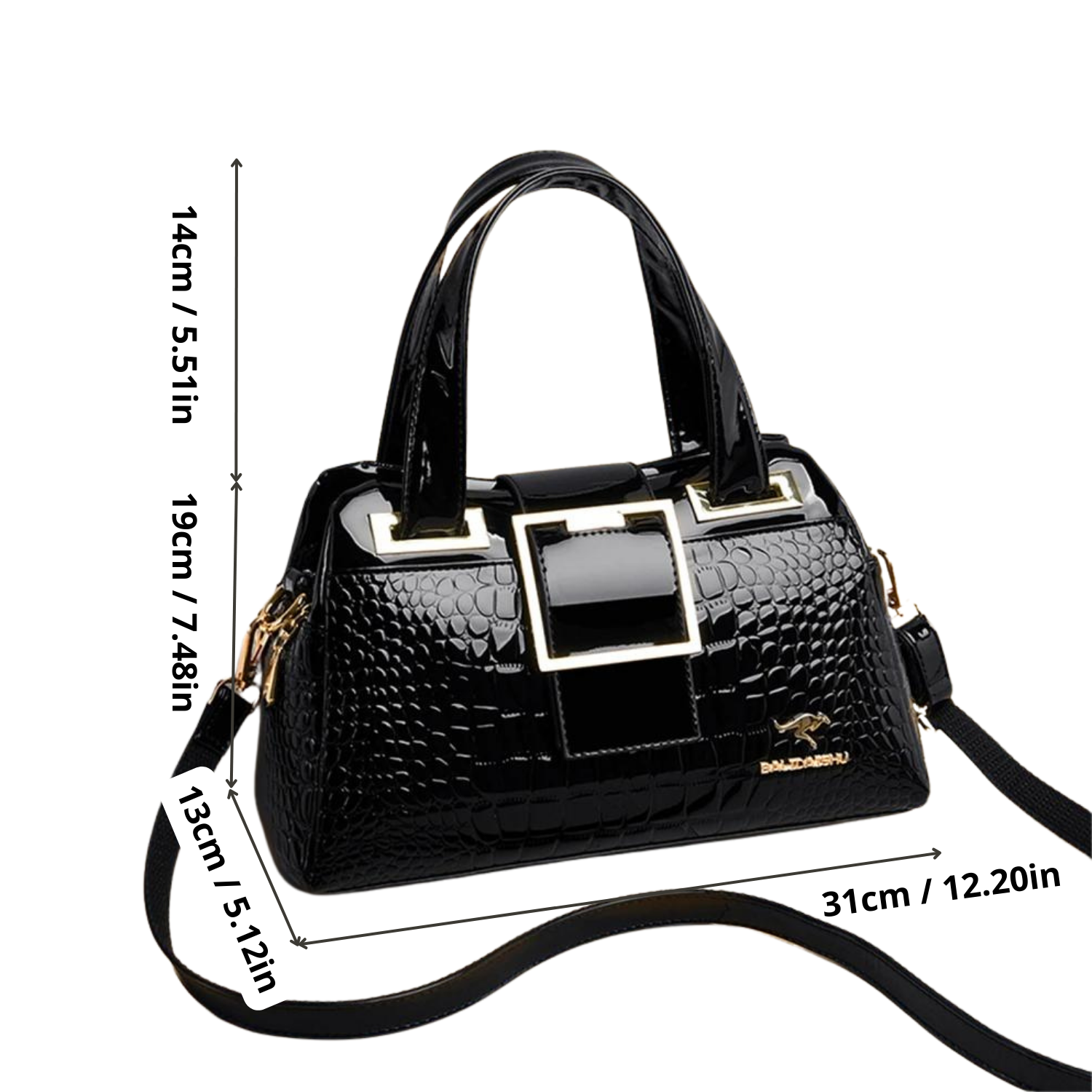 Chic Croc-Embossed Leather Crossbody Tote