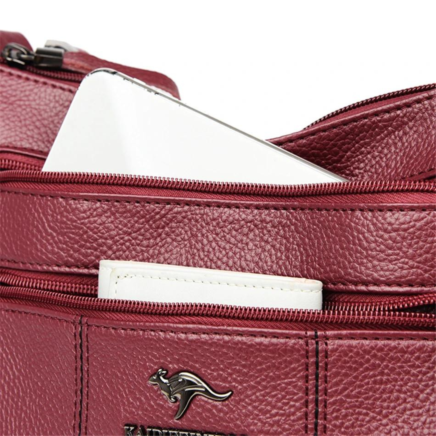 Luxurious Maroon Leather Crossbody Bag